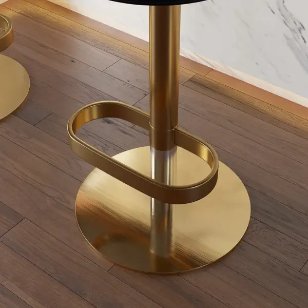 Black Velvet Swivel Bar Stool with Full Back Adjustable Counter Height Stools - Image 8