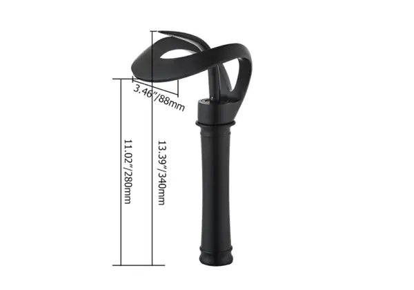 Modern Elegant Waterfall Bathroom Countertop Basin Tap Single Handle Solid Brass Black - Image 18