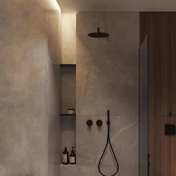 250mm Wall-Mounted Round Black Shower Set 2-Function with Hand Shower