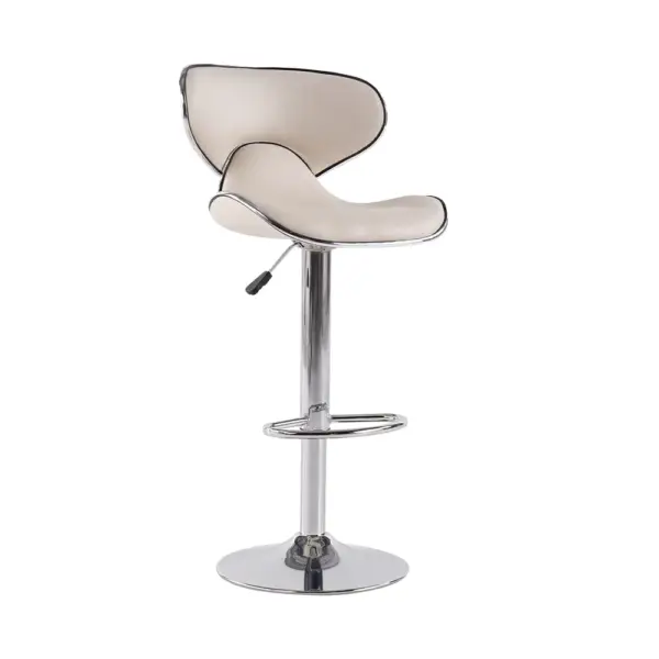 Bar Height Bar Stool White PU Leather Upholstery 810mm Bar Chair with Backrest - Image 6