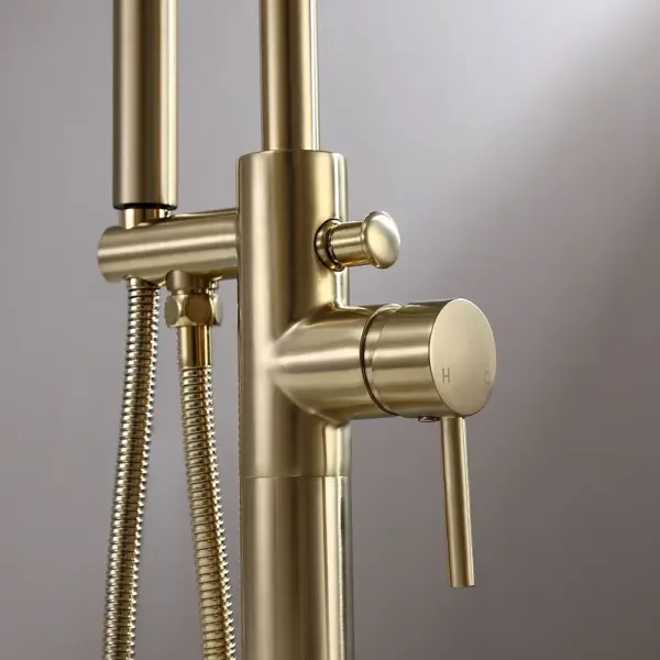 Brewst Freestanding Single Lever Handle Bath Filler Tap with Handshower Solid Brass - Image 8