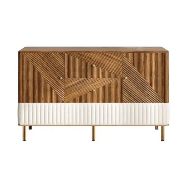 Wovent 1520mm Mid-Century Modern Walnut Sideboard Wood Kitchen Buffet with Storage - Image 9