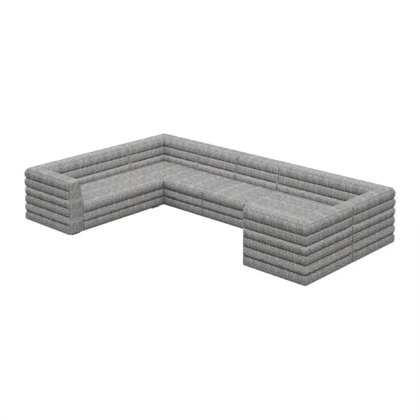 3200mm U-Shaped Modern Grey Boucle Modular Sectional Sofa for 8 Seaters - Image 13