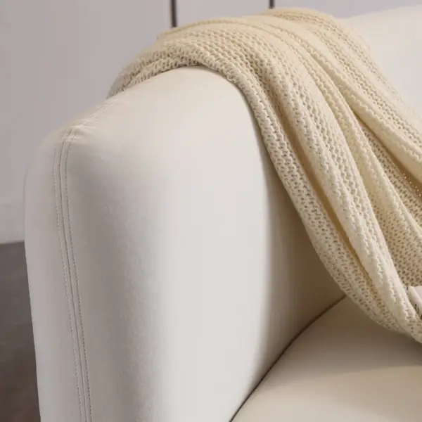 3050mm Modern White Curved Sectional Floor Sofa Velvet Upholstery for Living Room - Image 11