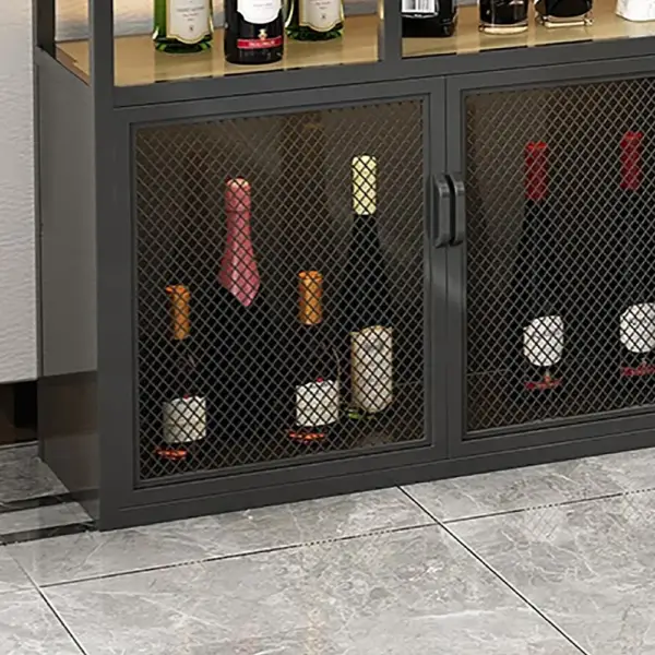 Industrial Standing Wine Rack with Glass Rack - Image 5