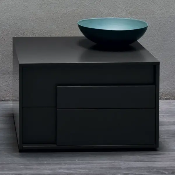 Modern Black Rectangle Nightstand with 2 Drawers - Image 5