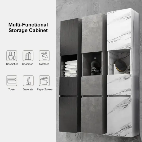 Modern Bathroom Cabinet with Drawers Wall Mounted Bathroom Cabinet with Doors with Shelf - Image 15