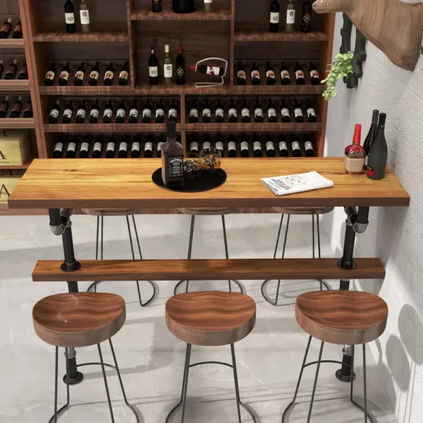 1300mm Industrial Rectangular Bar Table Natural Industrial Pub Table - Image 4