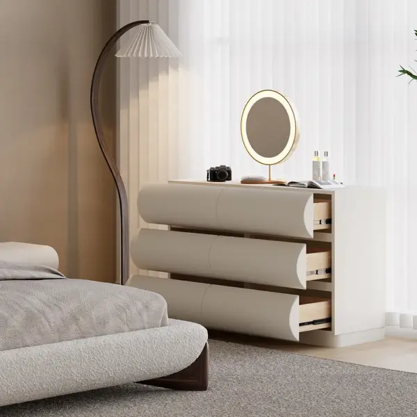 Humply Modern White Leather 6 Drawer Dresser Chest with Storage Cabinet - Image 8