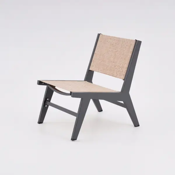 5Pcs Rustic Rattan Aluminum Outdoor Patio Lounge Chair Set Round Coffee Table & Stool - Image 12