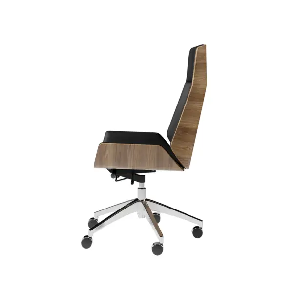 Black Faux Leather Office Chair Desk Chair with Wheels & Adjustable Height - Image 14