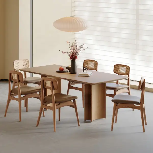 Japandi Dining Chair High Back Rattan Dining Chair (Set of 2) - Image 3