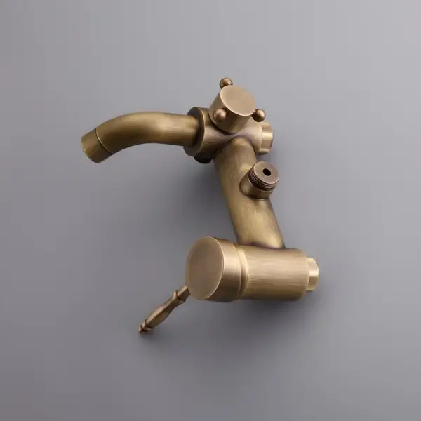 Antique Brass Single Lever Exposed Rain Shower System with Hand Shower & Bath Filler - Image 8