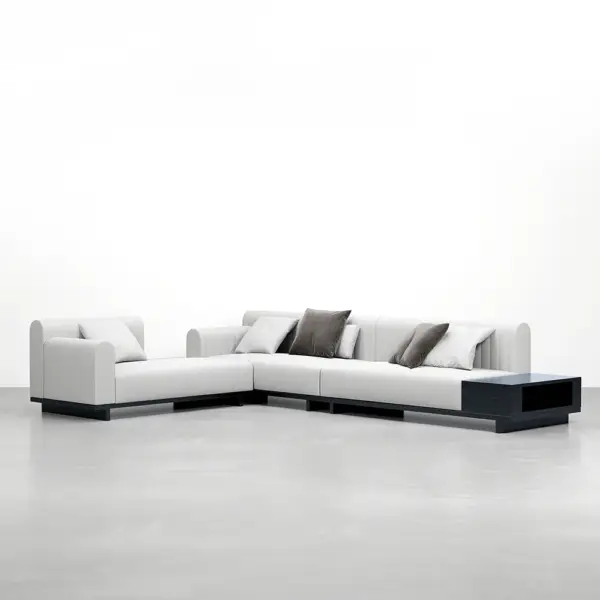 3980mm Modern Corner L-Shaped Sectional Sofa Cotton & Linen with Side Open Storage - Image 7