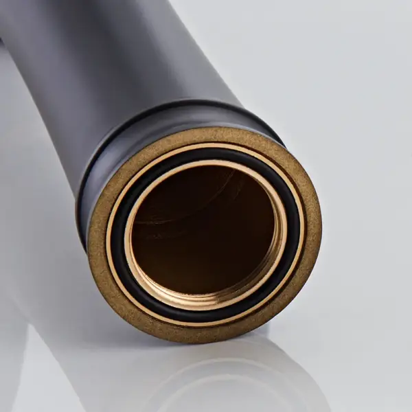Modern Elegant Waterfall Bathroom Countertop Basin Tap Single Handle Solid Brass Black - Image 14