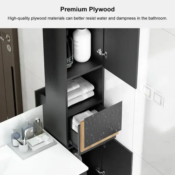 Modern Bathroom Cabinet with Drawers Wall Mounted Bathroom Cabinet with Doors with Shelf - Image 17