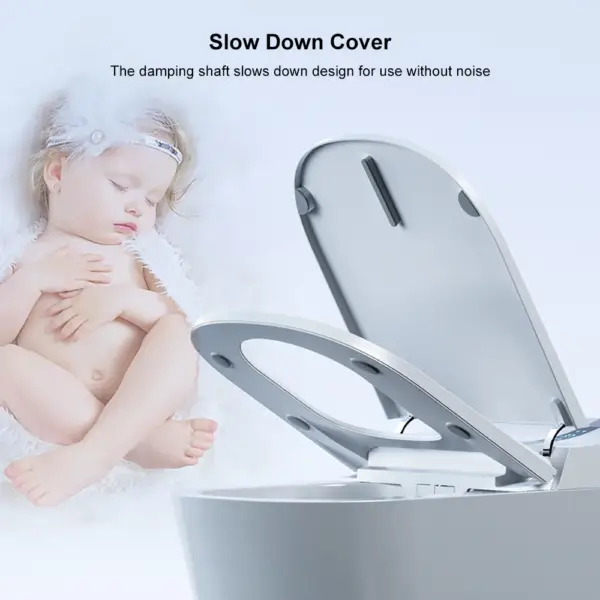 White Smart Toilet One-Piece Square with Intelligent Automatic Cover and Remote Control - Image 17