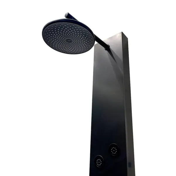 140mm Black Rainfall Shower Panel with Handheld Shower Adjustable Showerhead & Body Jets - Image 10