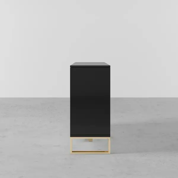 Aro Modern Black Wood Sideboard Cabinet 4 Doors for Kitchen Storage 1500mm Wide - Image 12