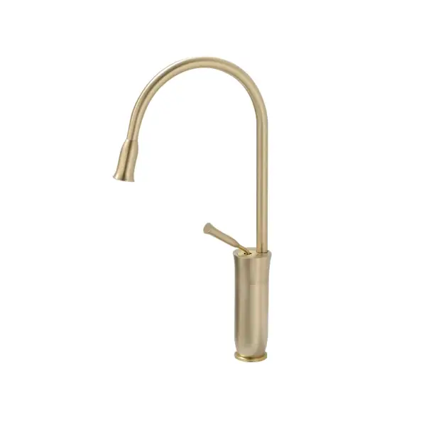 Tront Monobloc Bathroom Countertop Basin Tap Solid Brass in Brushed Gold - Image 3