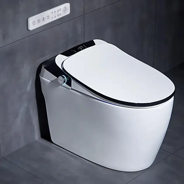Automatic Toilet One-Piece Floor Mounted Self Clean Smart Toilet Vertical Outlet