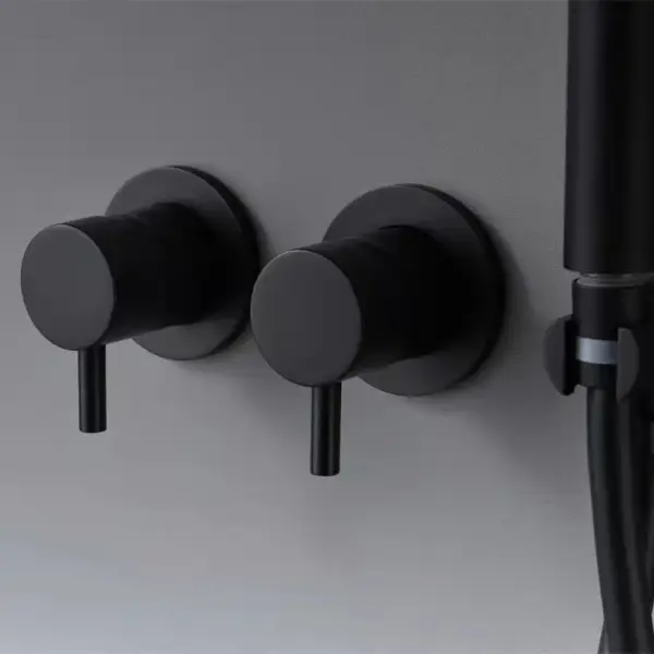 250mm Wall-Mounted Round Black Shower Set 2-Function with Hand Shower - Image 4