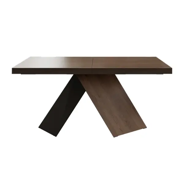 1630mm-2030mm Extendable Walnut Dining Table Modern Farmhouse 6-8 Seater Pedestal Base - Image 5