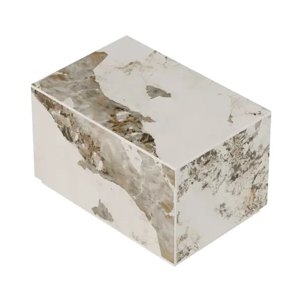 Modern White 600mmW Sintered Stone Nightstand 1 Drawer Bedside Table - Image 11