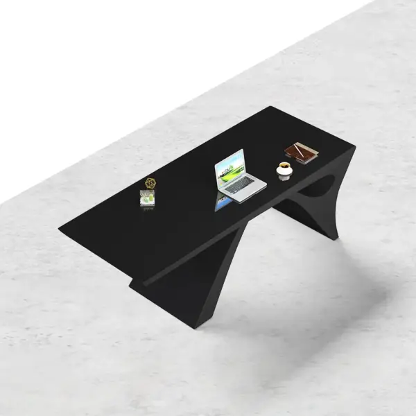 1400mm Modern Rectangular Black Computer Desk Office Desk with Pedestal Base - Image 16