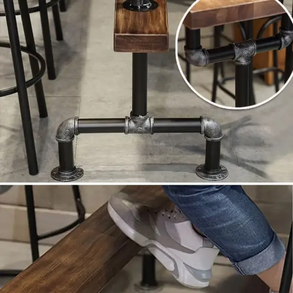 1300mm Industrial Rectangular Bar Table Natural Industrial Pub Table - Image 10