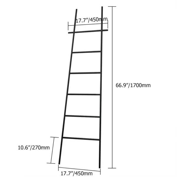 Gold Modern Freestanding Bath Ladder Storage Towel Rack - Image 5