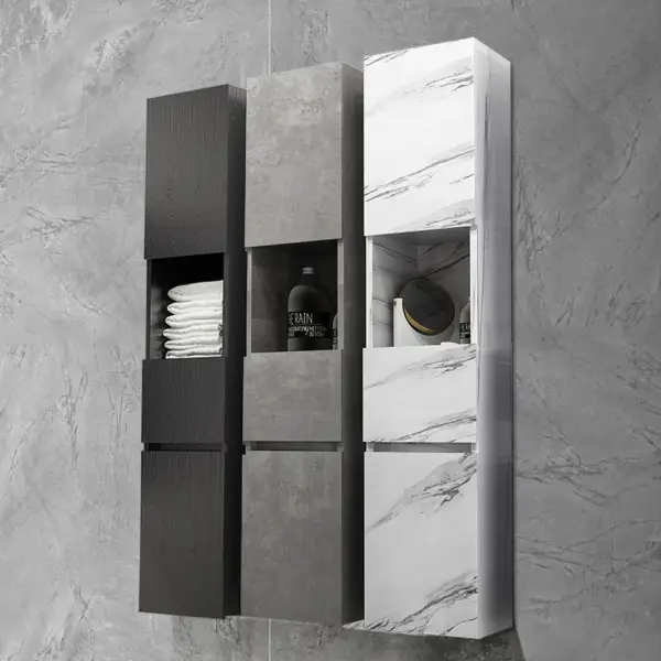 Modern Bathroom Cabinet with Drawers Wall Mounted Bathroom Cabinet with Doors with Shelf - Image 19
