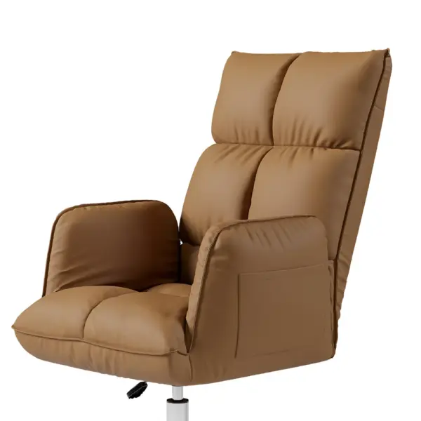 Modern PU Leather Task Chair Upholstered Swivel Office Chair Height Adjustable - Image 7