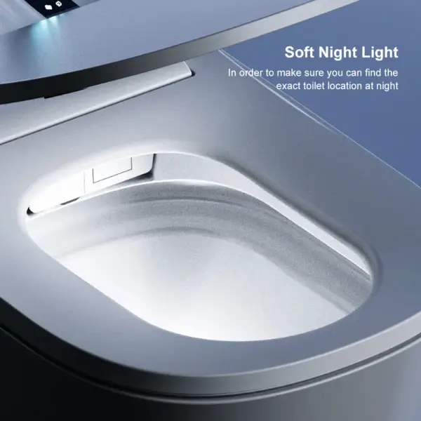 White Smart Toilet One-Piece Square with Intelligent Automatic Cover and Remote Control - Image 19