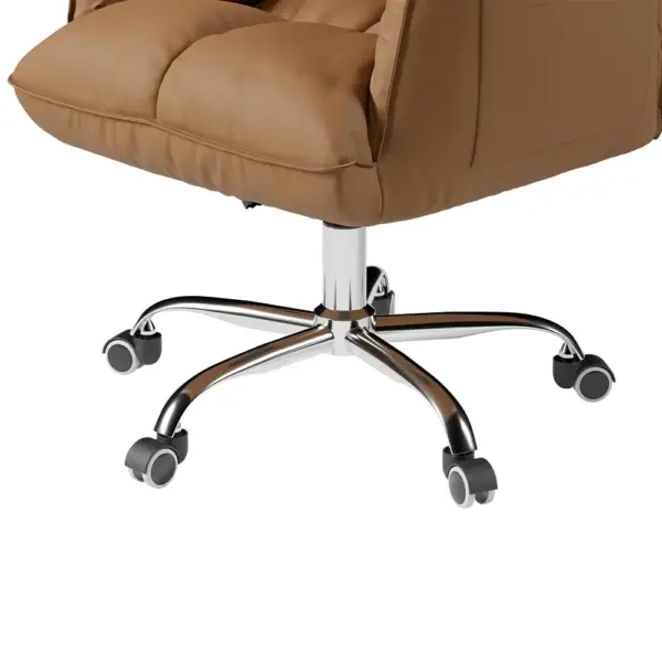 Modern PU Leather Task Chair Upholstered Swivel Office Chair Height Adjustable - Image 9