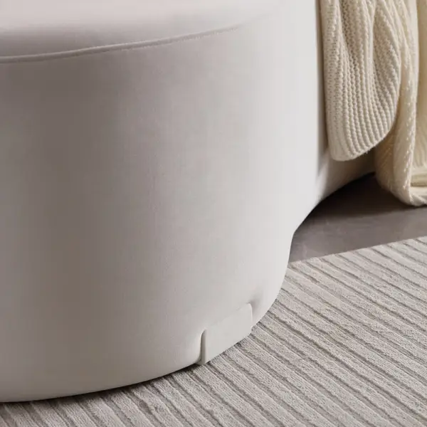 3050mm Modern White Curved Sectional Floor Sofa Velvet Upholstery for Living Room - Image 12
