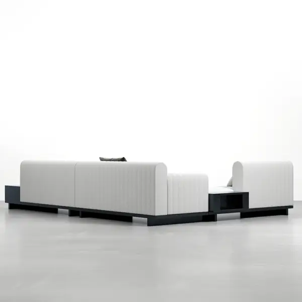 3980mm Modern Corner L-Shaped Sectional Sofa Cotton & Linen with Side Open Storage - Image 9