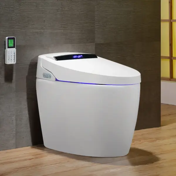 Modern Smart One-Piece Elongated Automatic Toilet & Bidet with Seat Horizontal Outlet